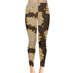 Python Skin Seamless Background Vector Graphic Art Leggings  by Vaneshart