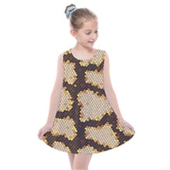 Python Skin Seamless Background Vector Graphic Art Kids  Summer Dress by Vaneshart