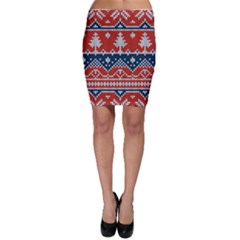 Vector Seamless Ornament Knitted Texture Bodycon Skirt by Vaneshart