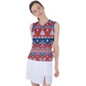 Vector Seamless Ornament Knitted Texture Women s Sleeveless Sports Top View1