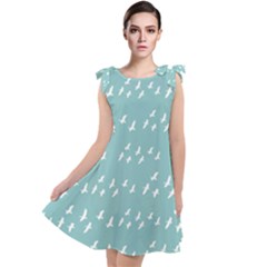 Group Of Birds Flying Graphic Pattern Tie Up Tunic Dress by dflcprintsclothing