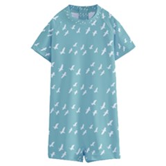 Group Of Birds Flying Graphic Pattern Kids  Boyleg Half Suit Swimwear by dflcprintsclothing