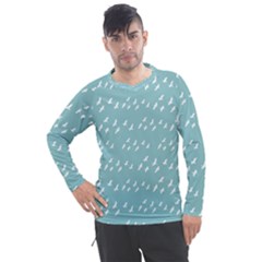 Group Of Birds Flying Graphic Pattern Men s Pique Long Sleeve Tee