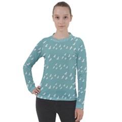 Group Of Birds Flying Graphic Pattern Women s Pique Long Sleeve Tee