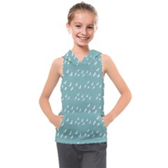 Group Of Birds Flying Graphic Pattern Kids  Sleeveless Hoodie