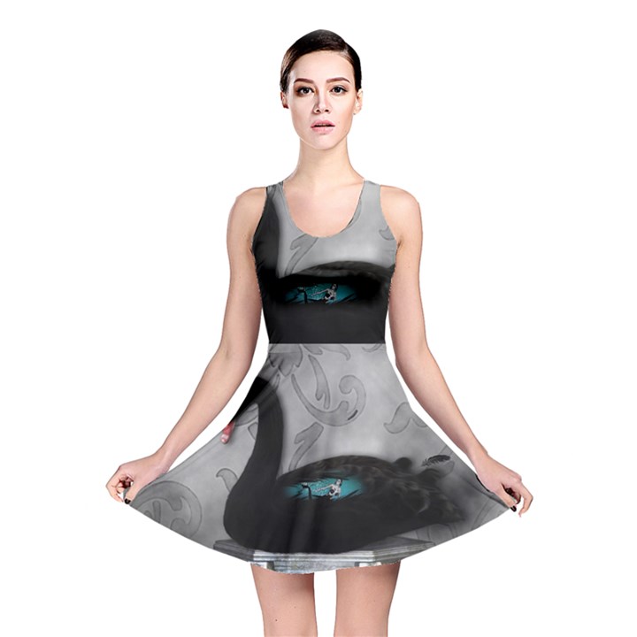 Wonderful Black Swan With Dark Mermaid Reversible Skater Dress