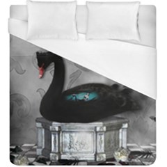 Wonderful Black Swan With Dark Mermaid Duvet Cover (king Size) by FantasyWorld7