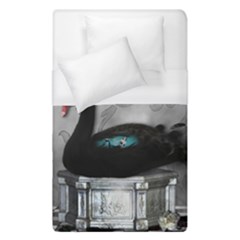 Wonderful Black Swan With Dark Mermaid Duvet Cover (single Size) by FantasyWorld7