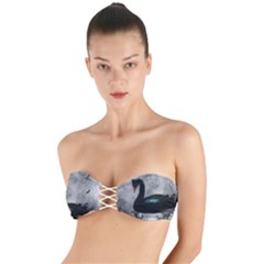 Wonderful Black Swan With Dark Mermaid Twist Bandeau Bikini Top