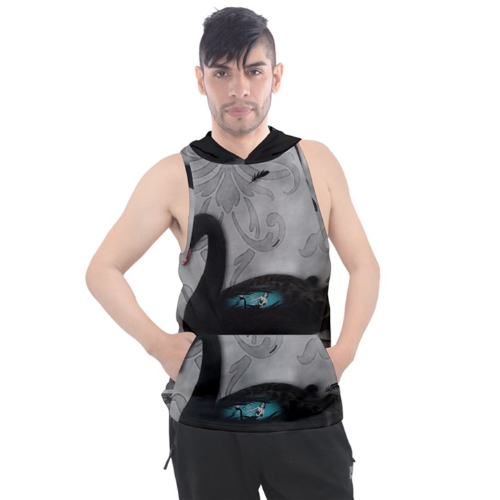 Wonderful Black Swan With Dark Mermaid Men s Sleeveless Hoodie