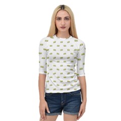 Ant Sketchy Comic Style Motif Pattern Quarter Sleeve Raglan Tee