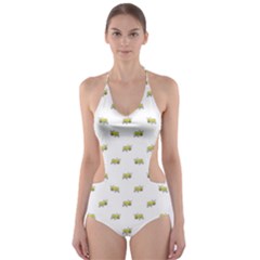 Ant Sketchy Comic Style Motif Pattern Cut-out One Piece Swimsuit by dflcprintsclothing