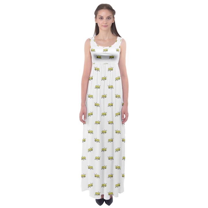 Ant Sketchy Comic Style Motif Pattern Empire Waist Maxi Dress