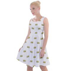 Ant Sketchy Comic Style Motif Pattern Knee Length Skater Dress