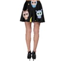 Cute Owl Doodles With Moon Star Seamless Pattern Skater Skirt View2