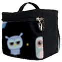 Cute Owl Doodles With Moon Star Seamless Pattern Make Up Travel Bag (Small) View2