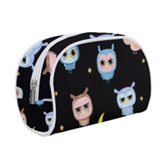 Cute Owl Doodles With Moon Star Seamless Pattern Makeup Case (small)