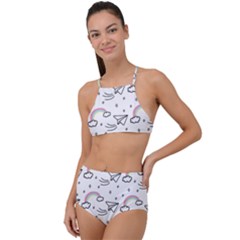 Cute Art Print Pattern High Waist Tankini Set by Vaneshart