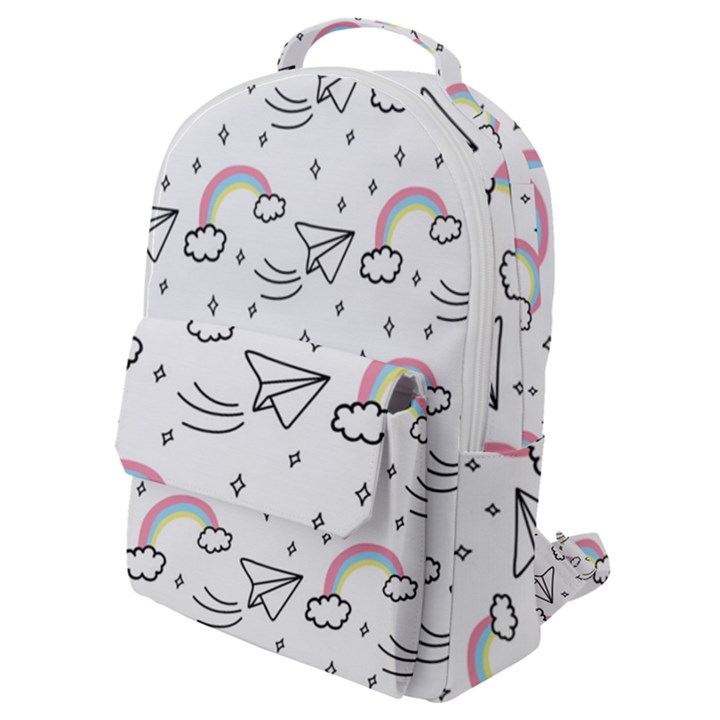 Cute Art Print Pattern Flap Pocket Backpack (Small)