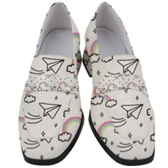 Cute Art Print Pattern Women s Chunky Heel Loafers by Vaneshart