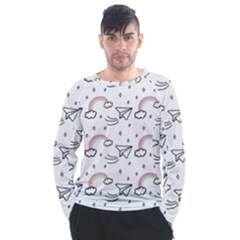 Cute Art Print Pattern Men s Long Sleeve Raglan Tee