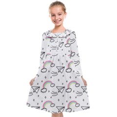 Cute Art Print Pattern Kids  Midi Sailor Dress