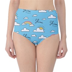 Sky Pattern Classic High-waist Bikini Bottoms by Vaneshart