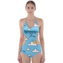 Sky Pattern Cut-Out One Piece Swimsuit View1