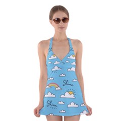 Sky Pattern Halter Dress Swimsuit  by Vaneshart