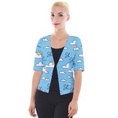 Sky Pattern Cropped Button Cardigan by Vaneshart