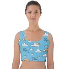 Sky Pattern Velvet Crop Top by Vaneshart