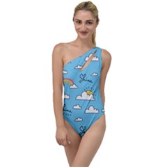 Sky Pattern To One Side Swimsuit by Vaneshart