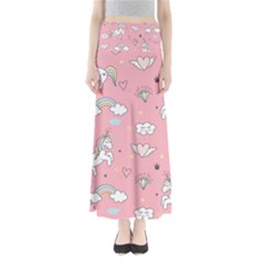 Cute Unicorn Seamless Pattern Full Length Maxi Skirt