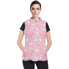 Cute Unicorn Seamless Pattern Women s Puffer Vest by Vaneshart