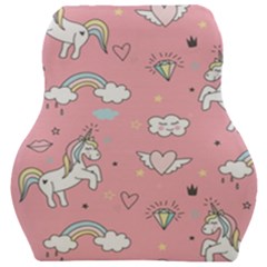 Cute Unicorn Seamless Pattern Car Seat Velour Cushion  by Vaneshart