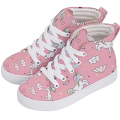 Cute Unicorn Seamless Pattern Kids  Hi-top Skate Sneakers