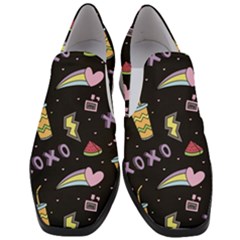 Cute Girl Things Seamless Background Women Slip On Heel Loafers by Vaneshart