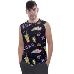 Cute Girl Things Seamless Background Men s Regular Tank Top