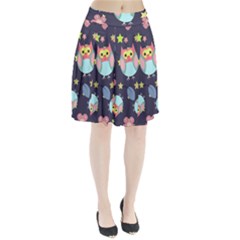 Owl Stars Pattern Background Pleated Skirt by Vaneshart