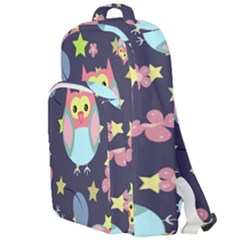 Owl Stars Pattern Background Double Compartment Backpack by Vaneshart