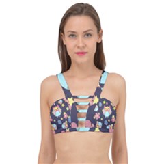 Owl Stars Pattern Background Cage Up Bikini Top by Vaneshart