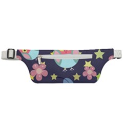 Owl Stars Pattern Background Active Waist Bag