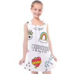 Abstract Fashion Background Suitable Fabric Printing Kids  Cross Back Dress