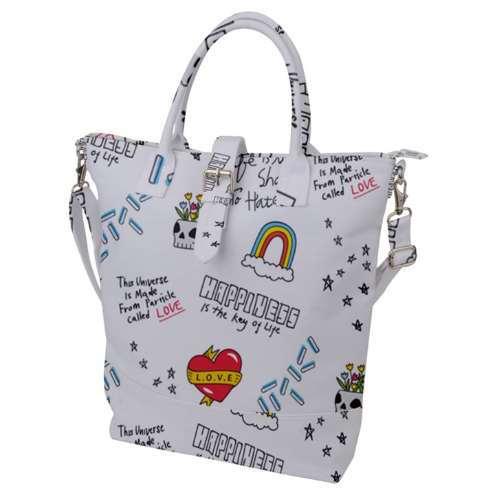 Abstract Fashion Background Suitable Fabric Printing Buckle Top Tote Bag