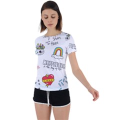 Abstract Fashion Background Suitable Fabric Printing Back Circle Cutout Sports Tee