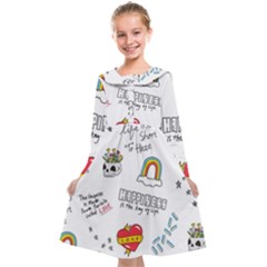 Abstract Fashion Background Suitable Fabric Printing Kids  Midi Sailor Dress