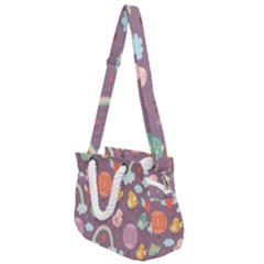 Cute Seamless Pattern With Doodle Birds Balloons Rope Handles Shoulder Strap Bag by Vaneshart