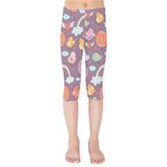 Cute Seamless Pattern With Doodle Birds Balloons Kids  Capri Leggings  by Vaneshart