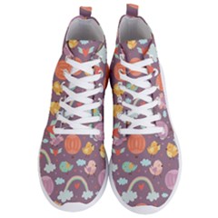 Cute Seamless Pattern With Doodle Birds Balloons Men s Lightweight High Top Sneakers by Vaneshart