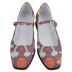 Cute Seamless Pattern With Doodle Birds Balloons Women s Mary Jane Shoes